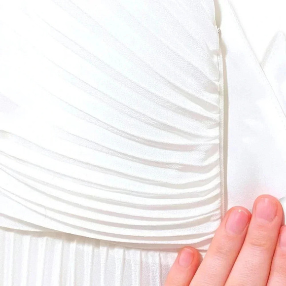 NWT Anthropologie BHLDN Badgley Mischka Sloane Dress White Plunge Maxi Size 2 - Picture 11 of 14